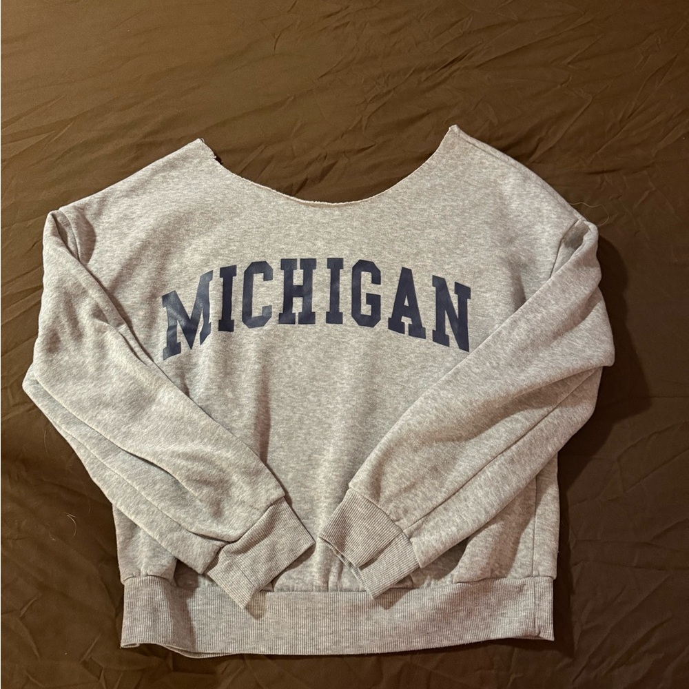 SHEIN Gray Michigan Sweatshirt